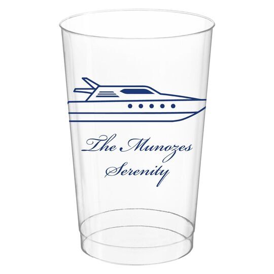 Outlined Yacht Clear Plastic Cups